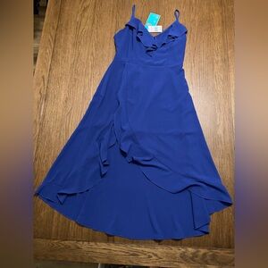 NWT GB Gianni Bini Cobalt Royal Blue Ruffle High-Low Romper Dress